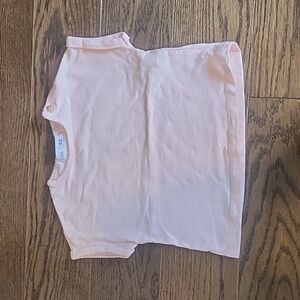 Zara Light Pink T with button-up neck and rolled sleeves